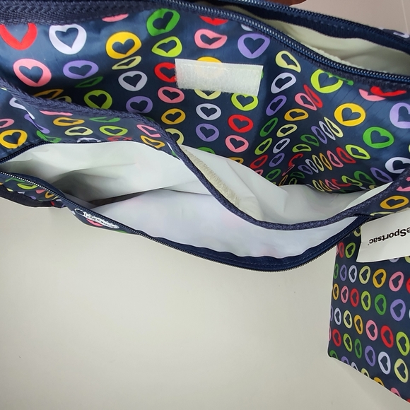 LeSportSac "Go Go Navy" Deluxe Everyday Bag Messenger/Crossbody Bag + pouch NWT - Picture 10 of 14